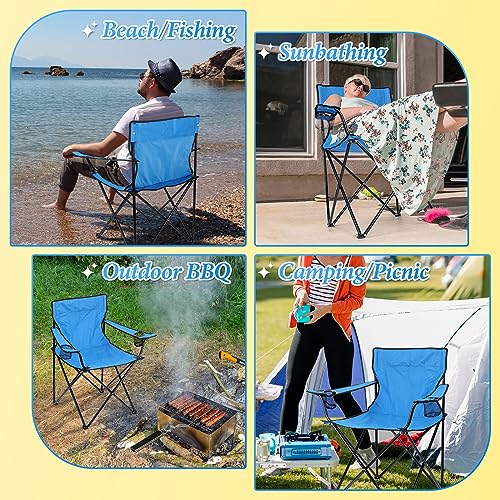 Oversized Folding Camping Chair with Cup Holders and Carrying Bag Black V11178