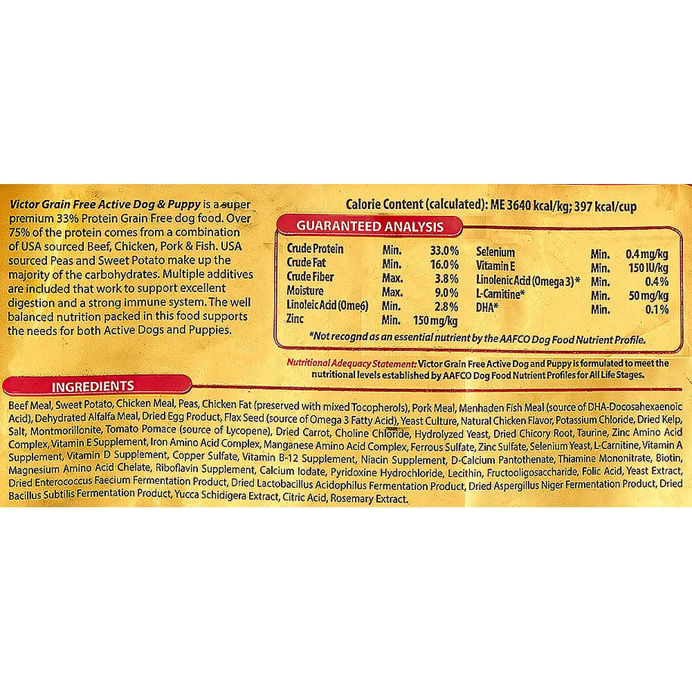 Grain-Free Dry Dog Food, 30 lb Y244
