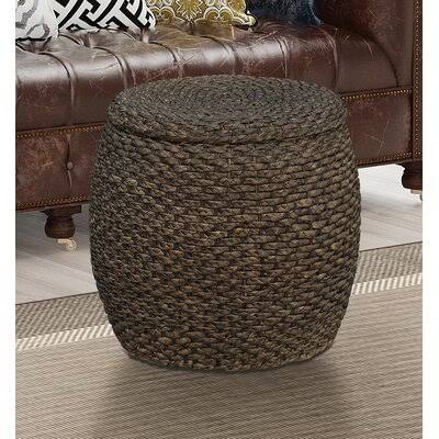Oval Storage Ottoman Sand Fabric E93990