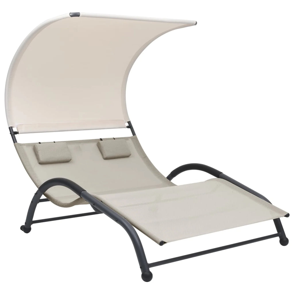 Textilene Double Sun Lounger with Canopy H6803