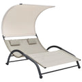 Textilene Double Sun Lounger with Canopy H6803