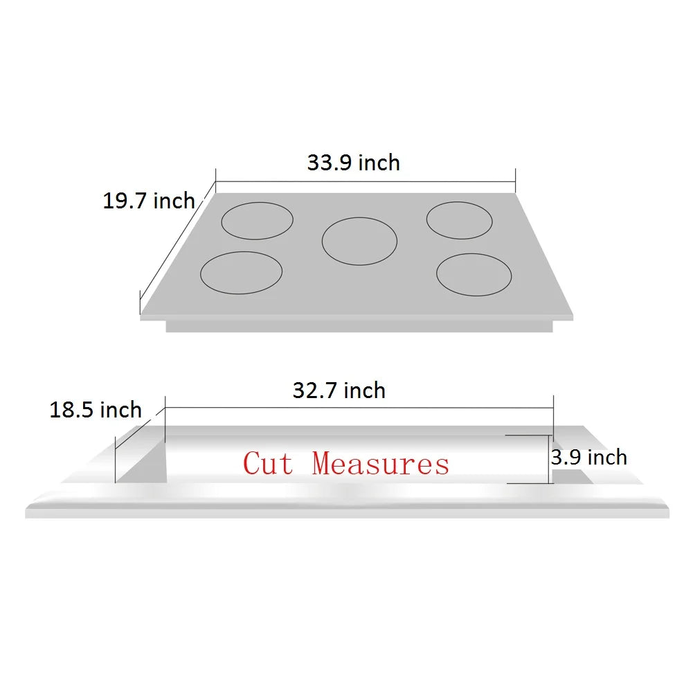 34 Inch Gas Cooktop 5 Burners Stainless Steel Drop-In Gas Stovetop E8984
