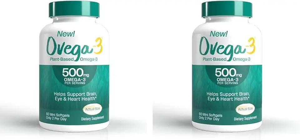 Plant-Based Omega-3 Algal Oil 500mg Softgels 60 Count Pack of 2 O97236
