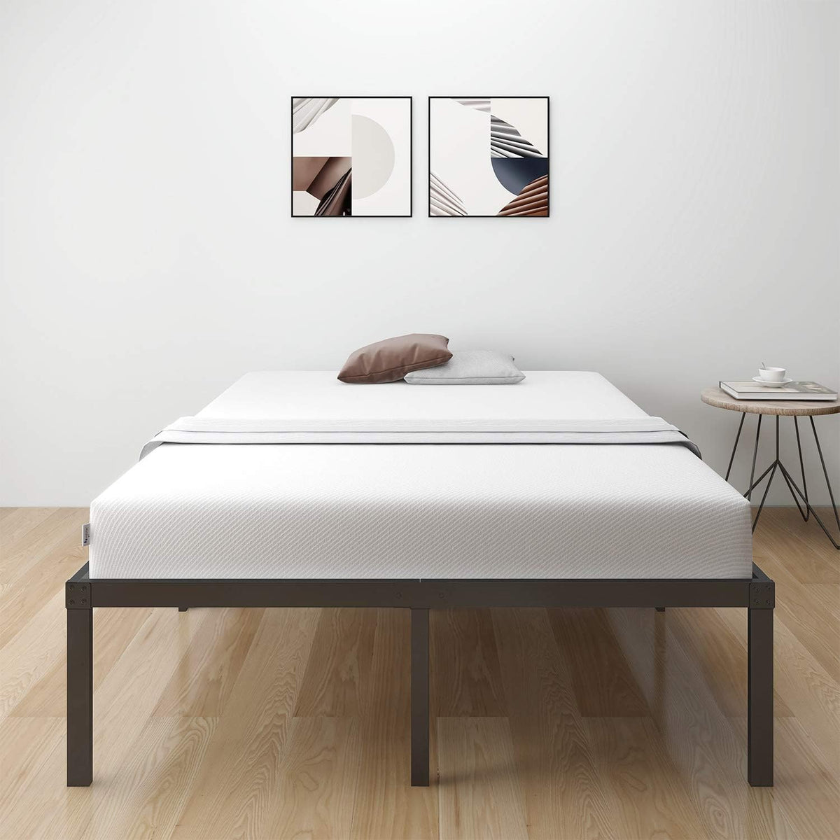 18 Inch Metal Platform Bed Frame with Steel Slats N127964