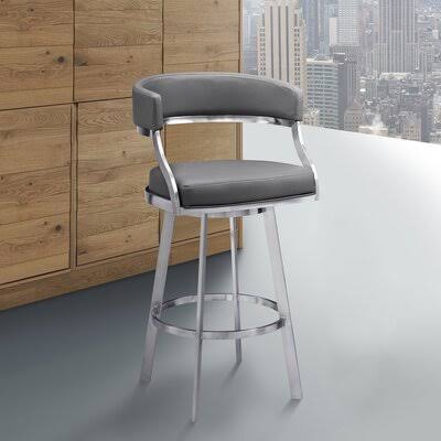 Brushed Stainless Steel Swivel Bar Stool F176