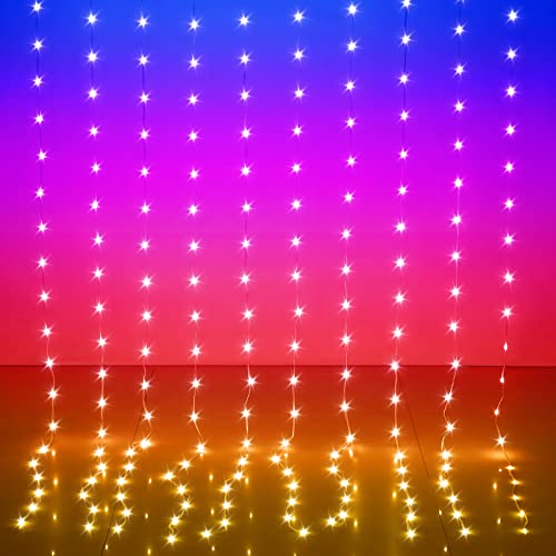 8ft x 6ft 144 LED RGB Color Changing Curtain Lights X87365