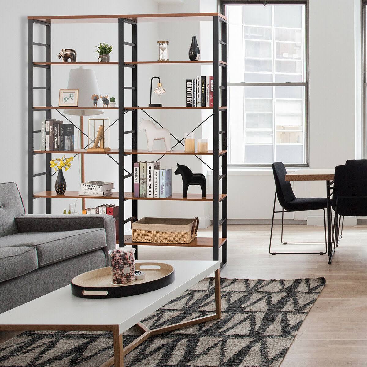 6-Shelf Bookcase Metal Storage Shelf T689919