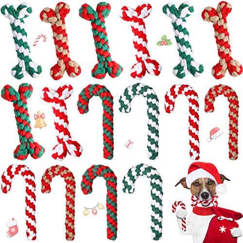 16 Pieces Christmas Dog Rope Toys Q864
