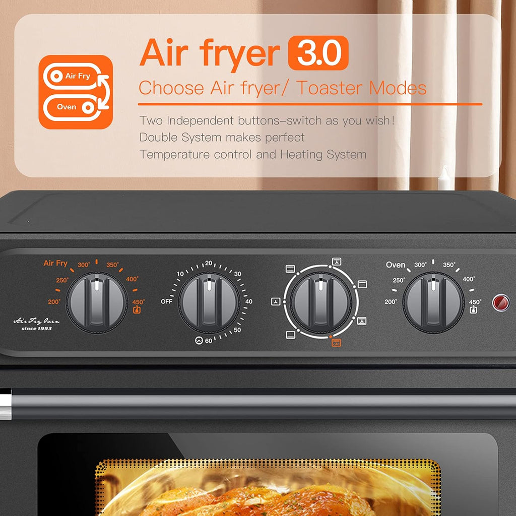 Air Fryer Toaster Oven Combo, 24 QT, 7-in-1, Dark Gray Q6368
