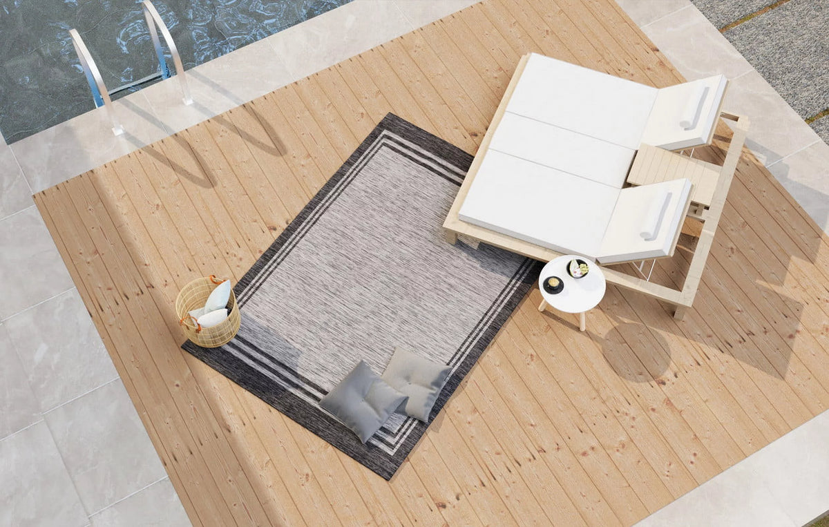 Silver Gray 8'x10' Indoor/Outdoor Area Rug C2626