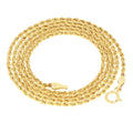 14k Yellow Gold 1.5mm Rope Chain Diamond Cut Necklace 16" - 24" N60838