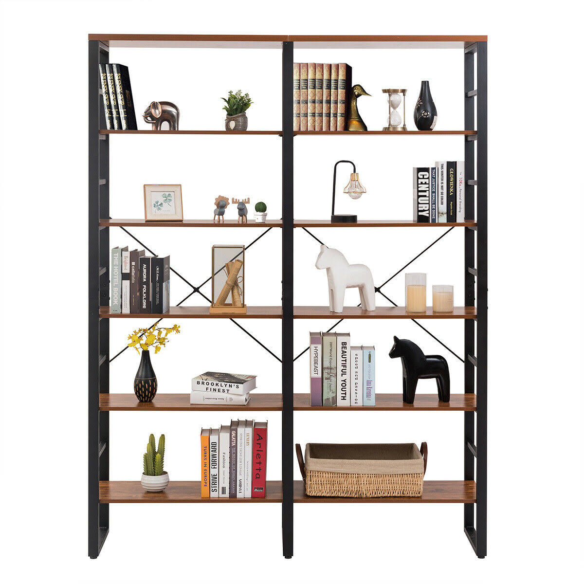 6-Shelf Bookcase Metal Storage Shelf T689919