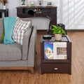 Walnut Open Shelf End Table U579
