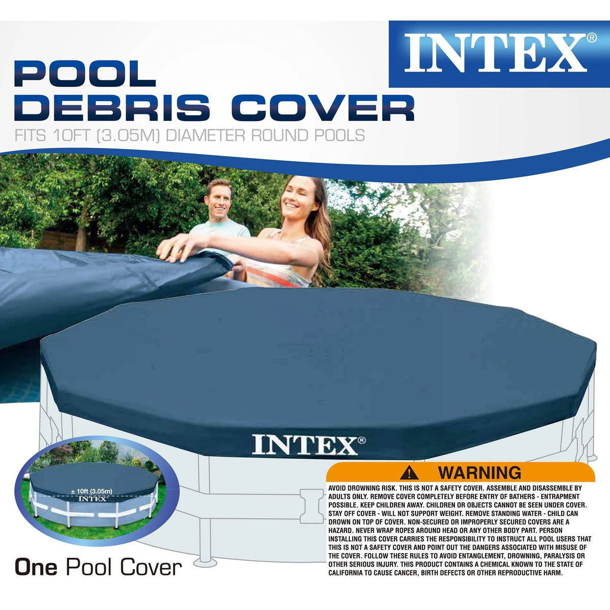10' x 30 Metal Frame Round Outdoor Swimming Pool with Filter Pump & Cover T778680