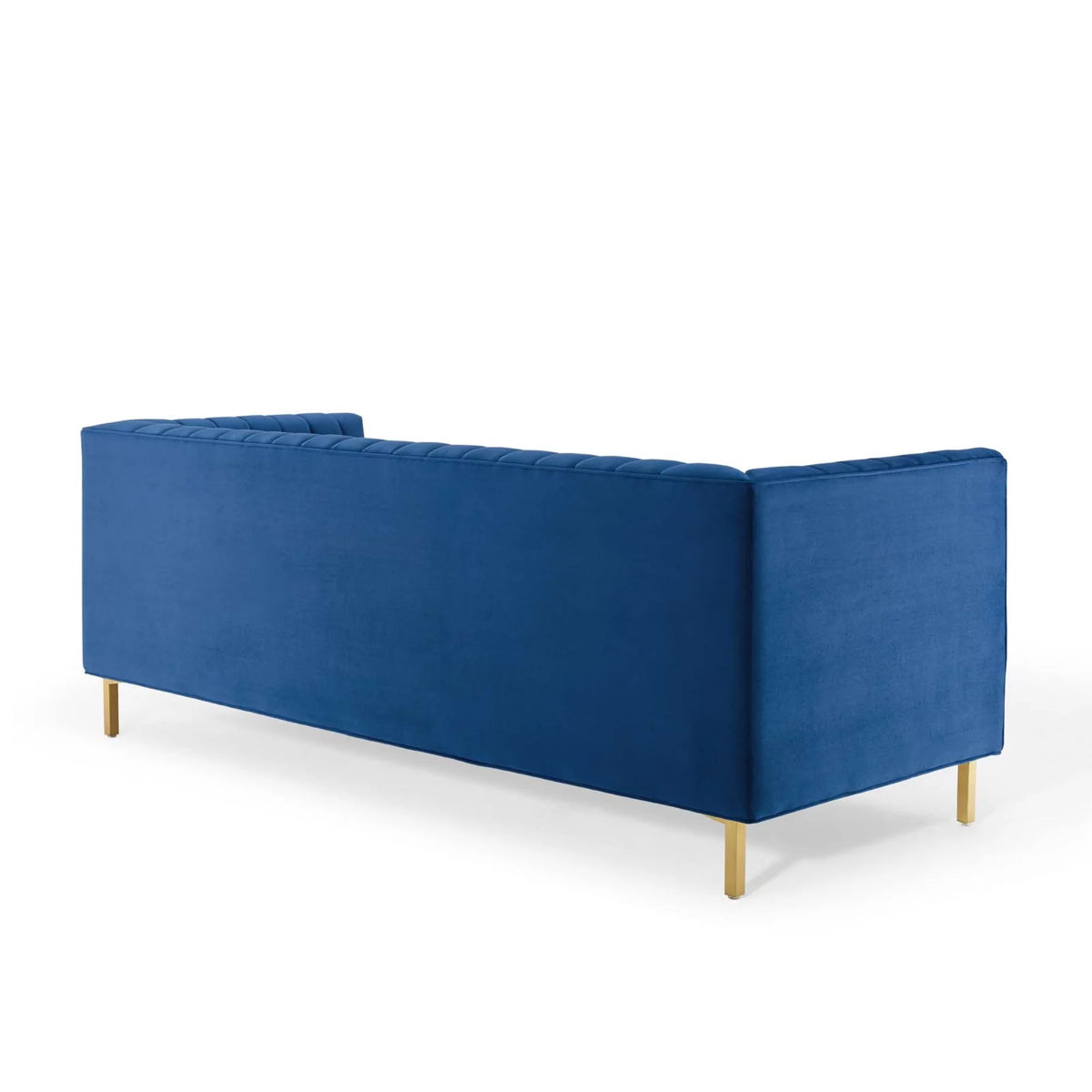 Navy Gold Velvet Sofa F7007