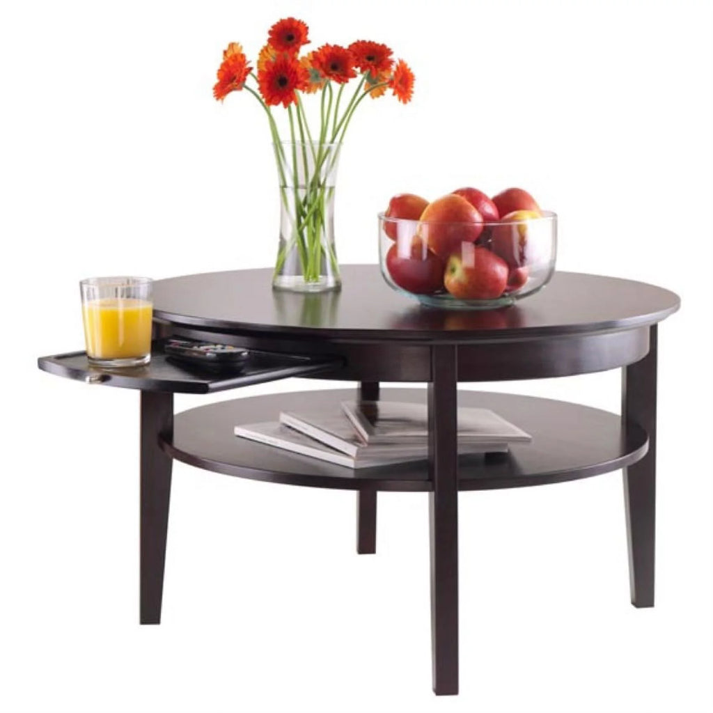 Round Coffee Table with Pull out Tray O28512