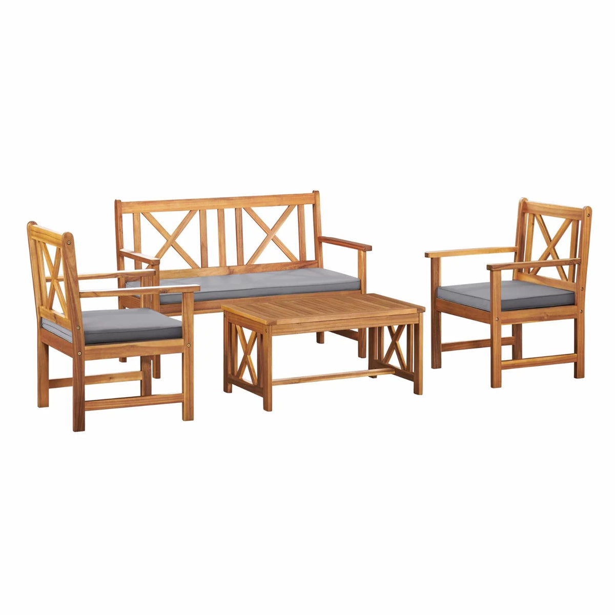 Acacia Wood 4-Piece Outdoor Conversation Set Q385931