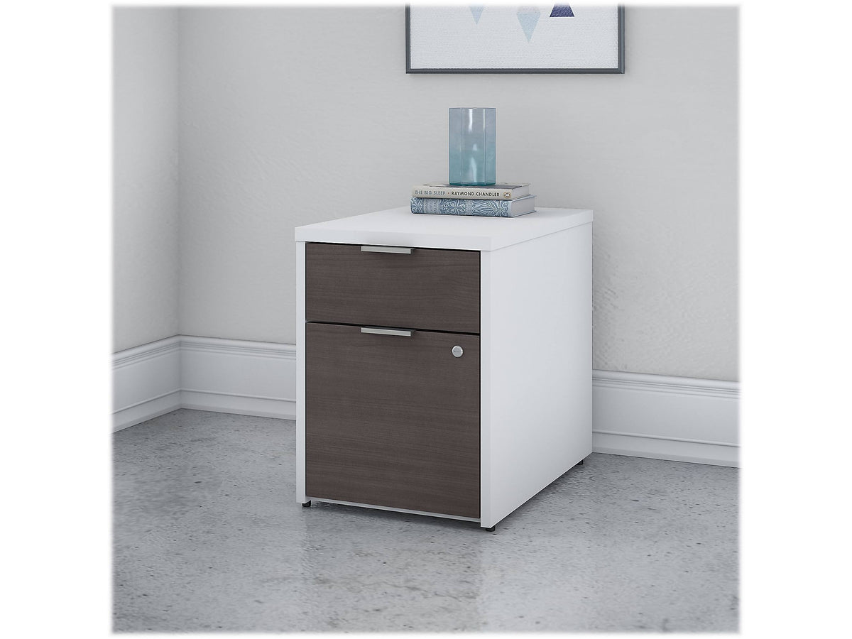 2 Drawer File Cabinet Storm Gray White R75036