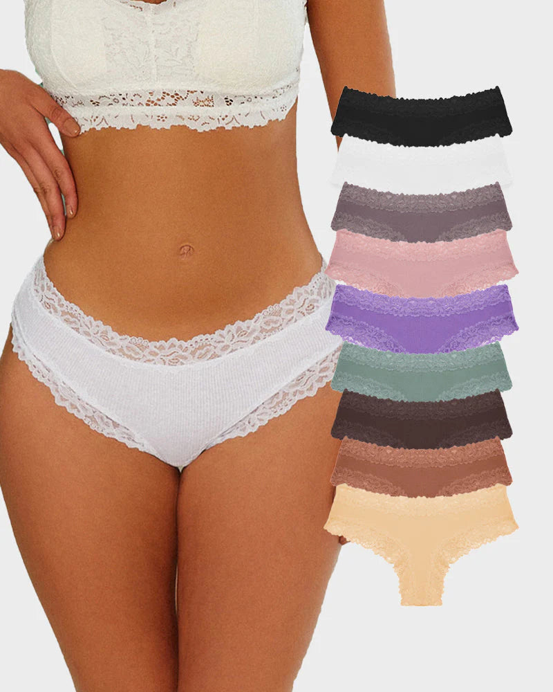 Ribbed Cotton Mid-Rise Panty 9 Pack V8773