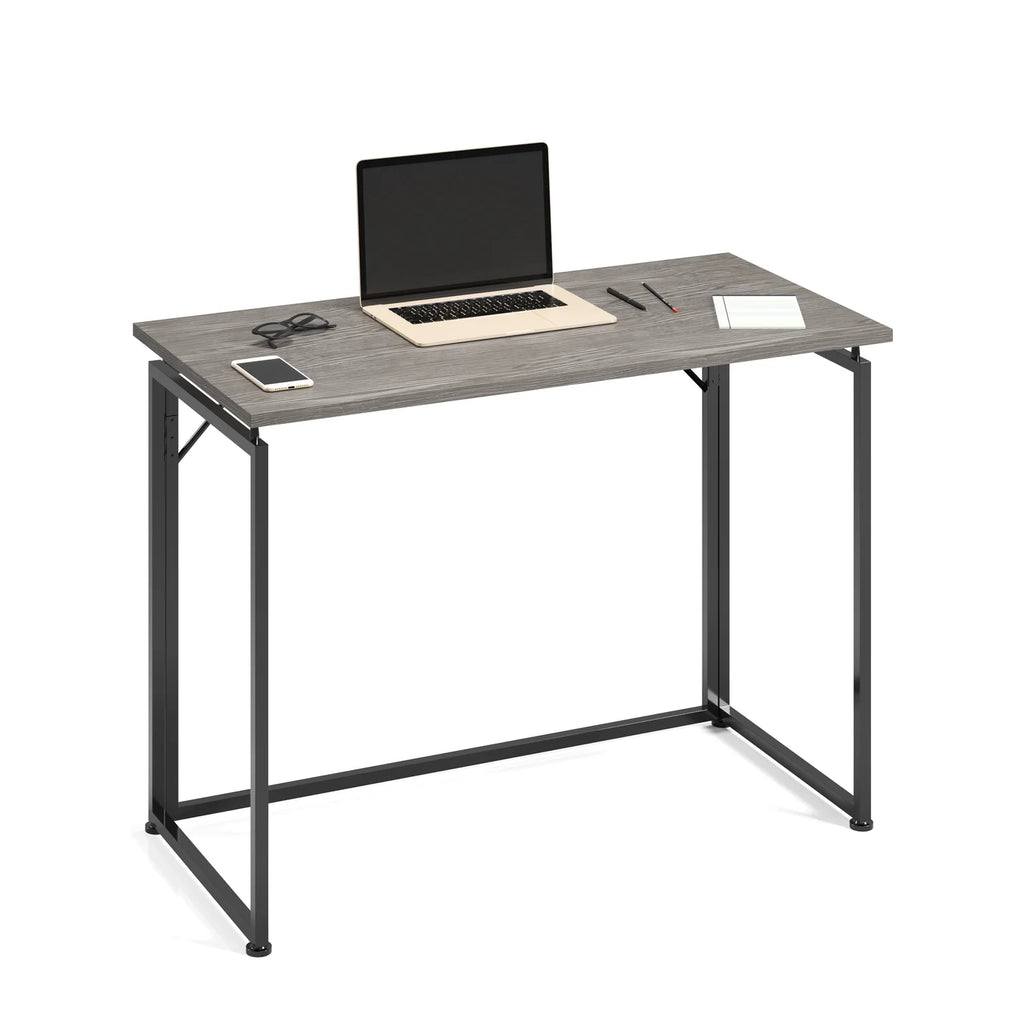 40" W Folding Computer Desk, Grey V5588