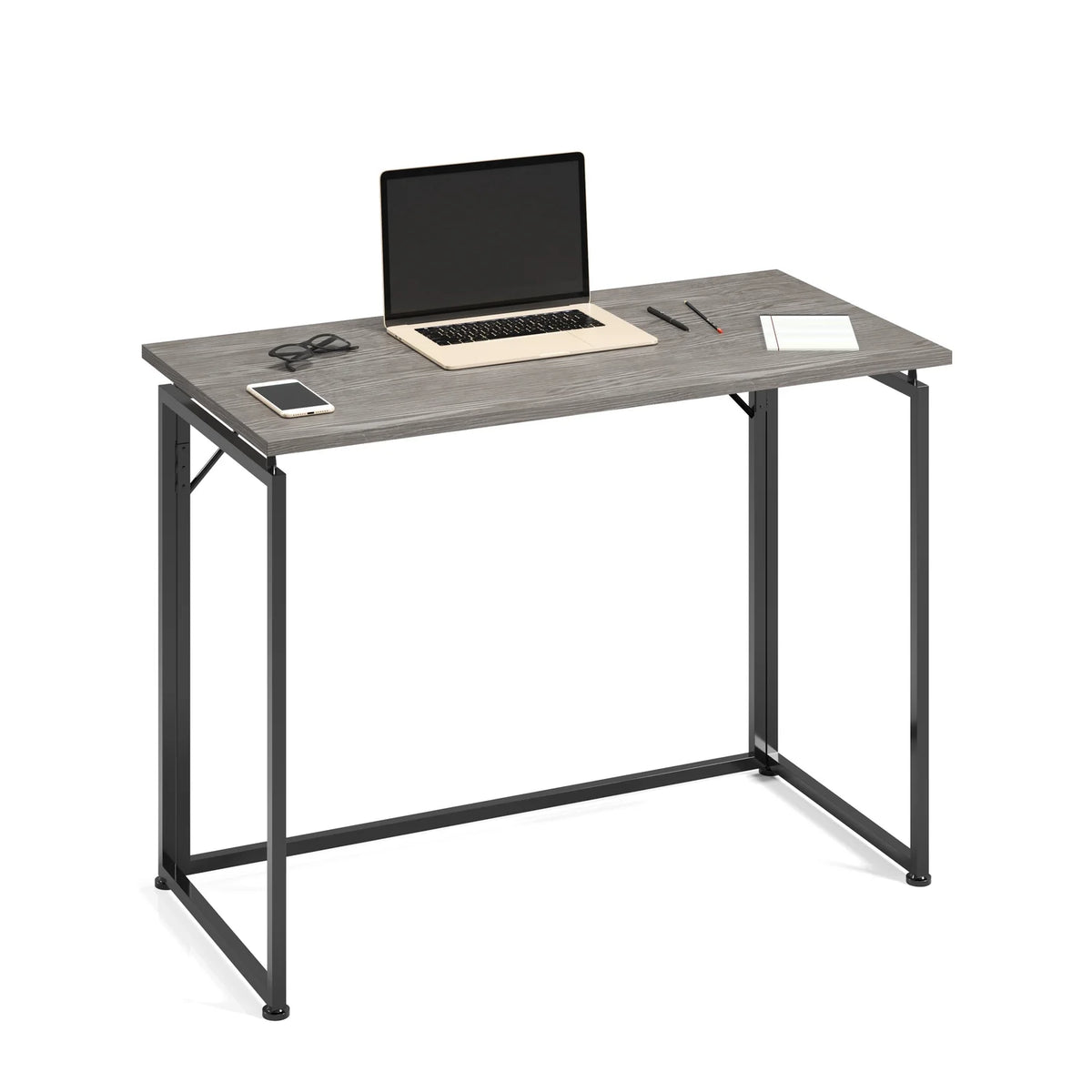 40" W Folding Computer Desk, Grey V5588