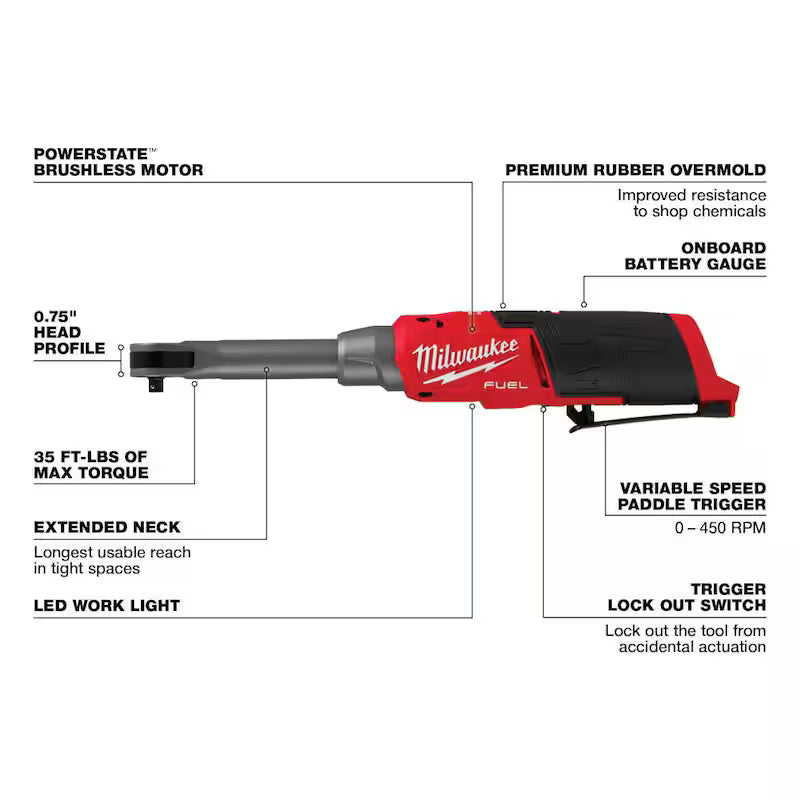 12V Lithium-Ion Brushless Cordless 1/4 in. Extended Reach High Speed Ratchet T7364