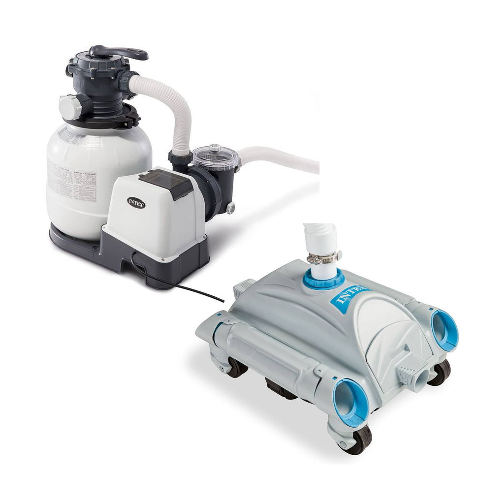Above Ground Pool Sand Filter Pump with Automatic Pool Vacuum K6555