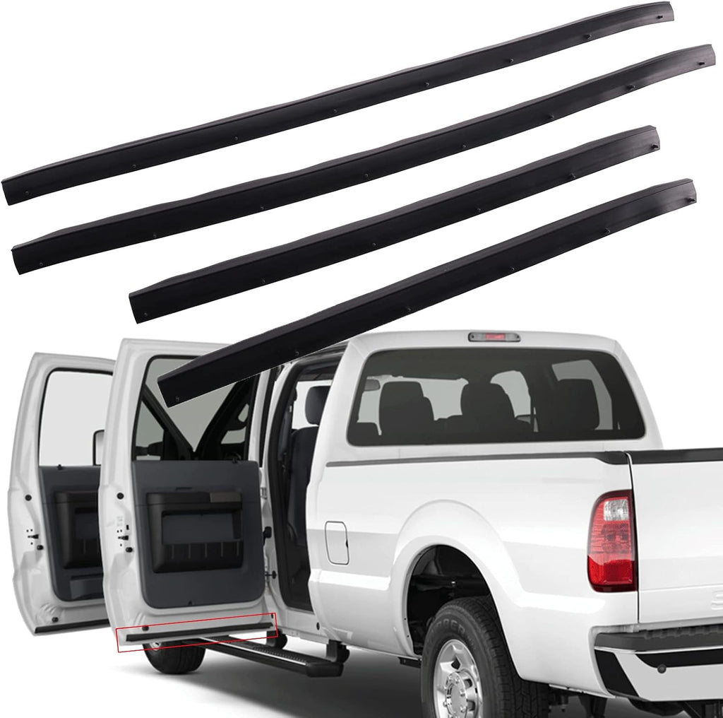 4Pcs Rubber Felt Door Seal Weatherstrip Trim for Ford F250 F350 F450 F550 Super Duty Crew Cab 1999-2016 Pack of 2 P903