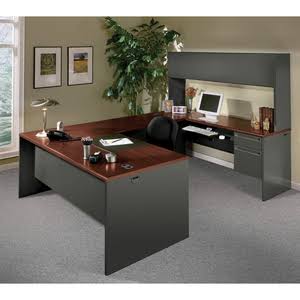 Mahogany Charcoal Left Return Desk D777888
