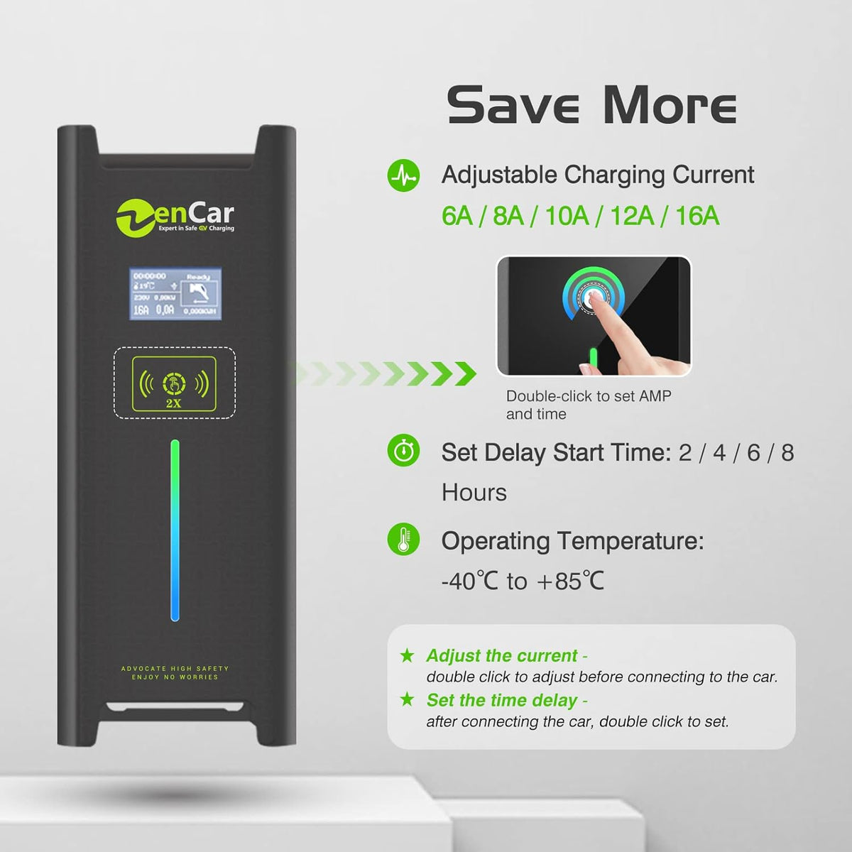 Portable Level 1 EV Charger, 16A, 110V, NEMA 5-15 O233