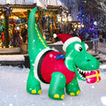 6 FT Christmas Inflatable Dinosaur with Gift Box LED Lights & Blower D2667