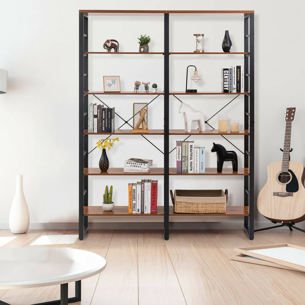 6-Shelf Bookcase Metal Storage Shelf T689919