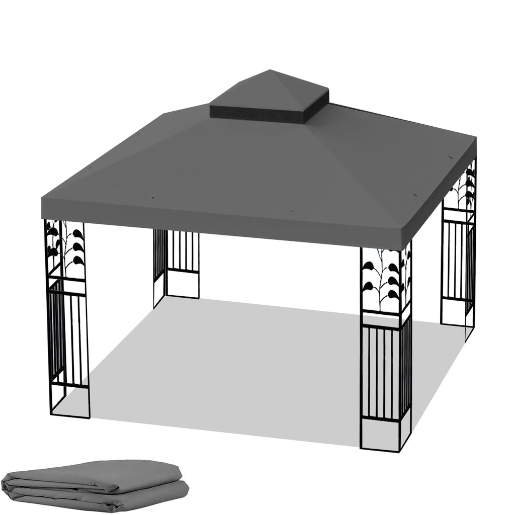 10x10 Ft Double Tiered Gazebo Replacement Canopy Top Cover Only H4072