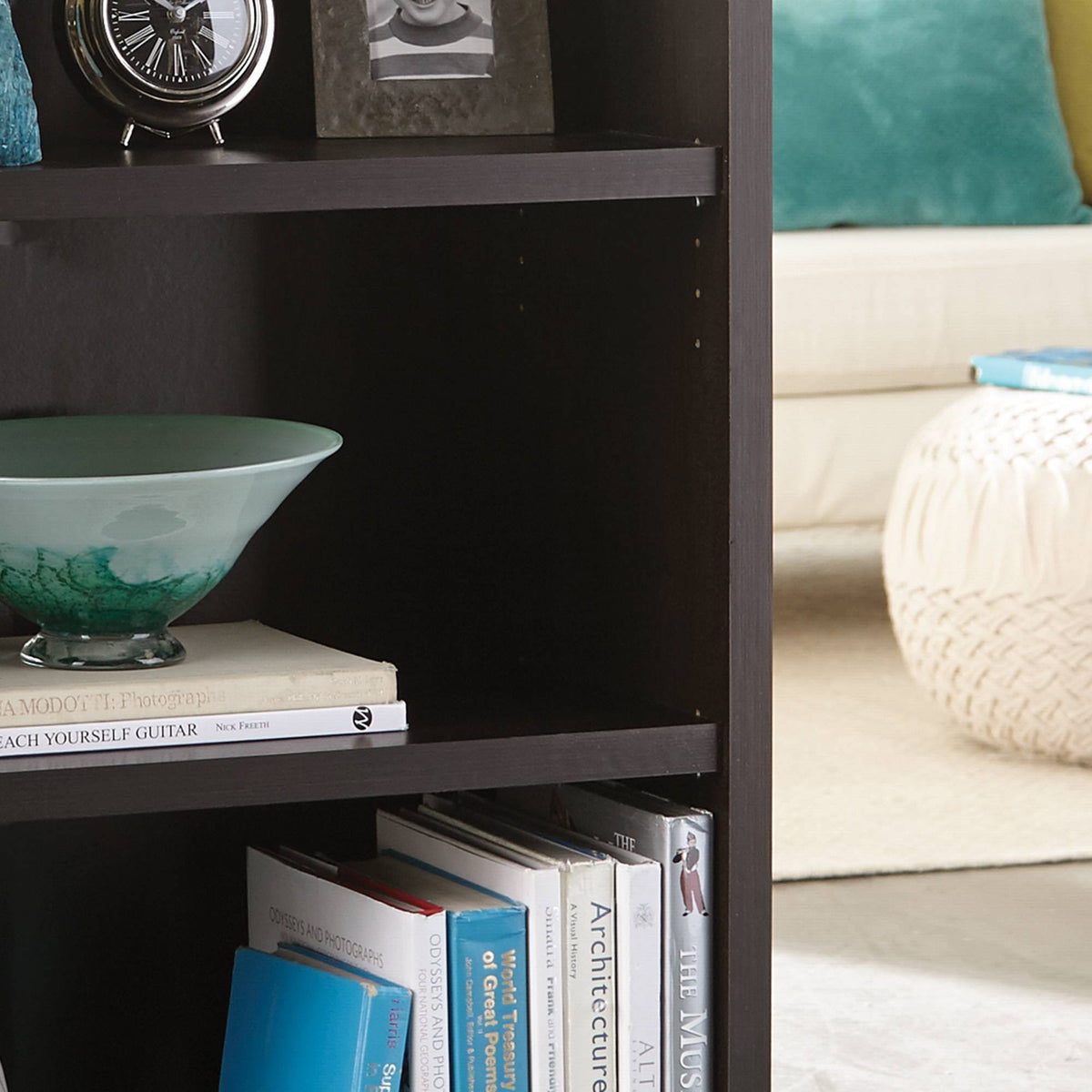 3-Shelf Bookcase Black Walnut P5107