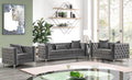 Gray Velvet 3 Pieces Sofa Loveseat Armchairs Set R2670