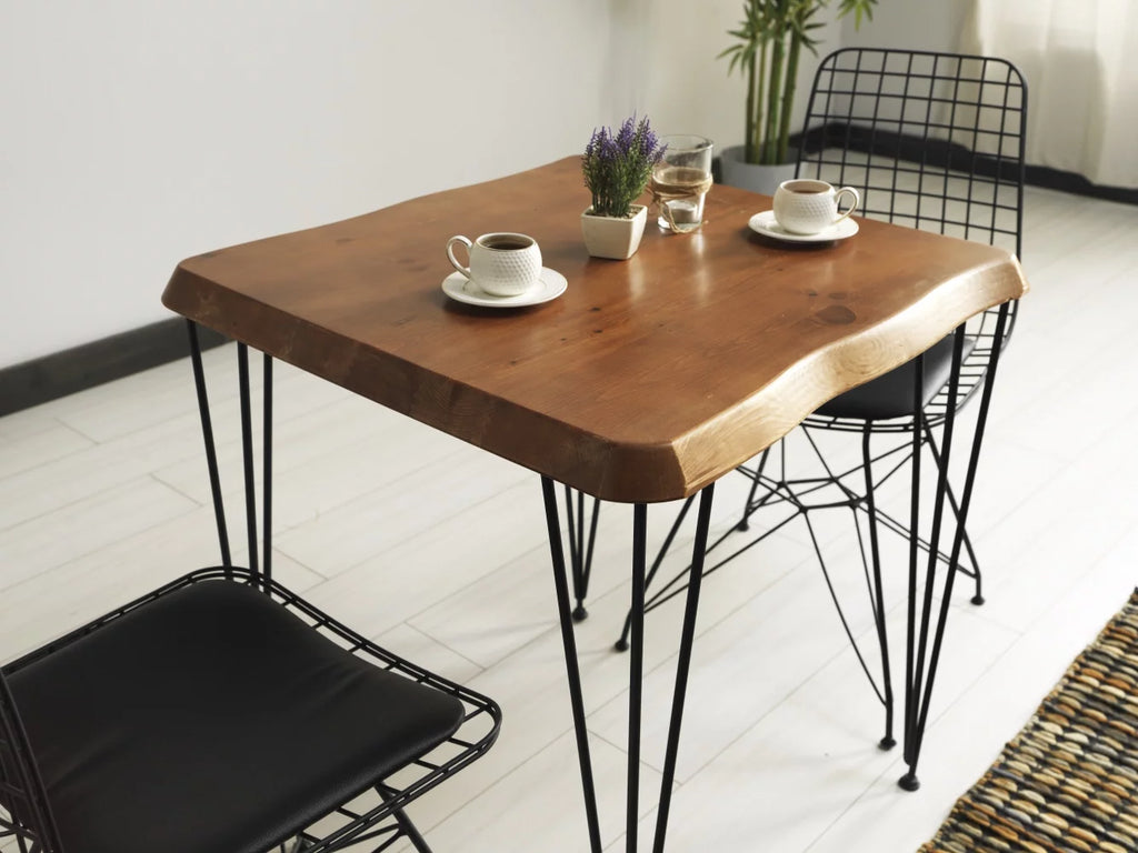 Solid Wood Dining Table with Metal Legs I9613