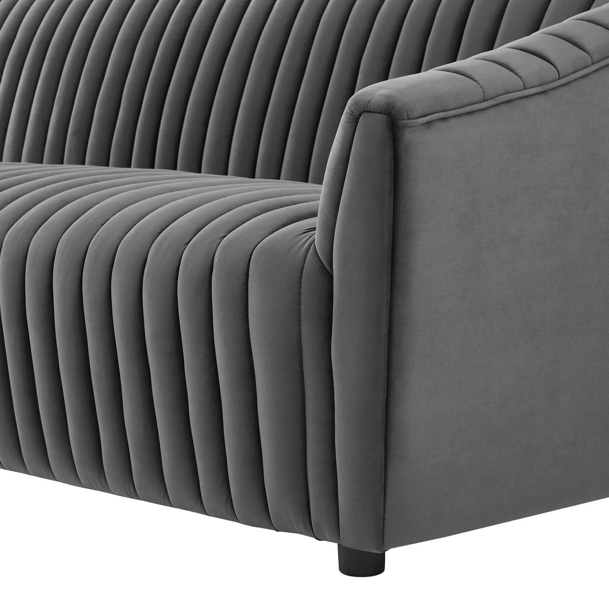 Charcoal Grey Velvet Tufted Sofa M999315