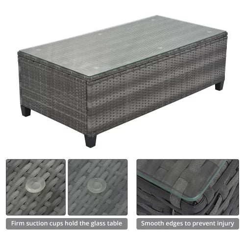 8 Pieces Outdoor Wicker Round Sofa Set with Coffee Table K136