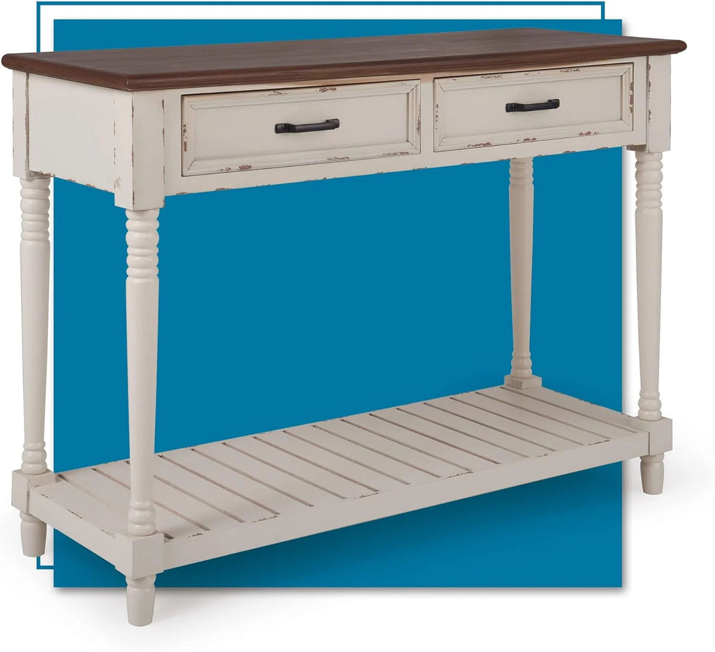 White Console Table with 2 Drawers R9404