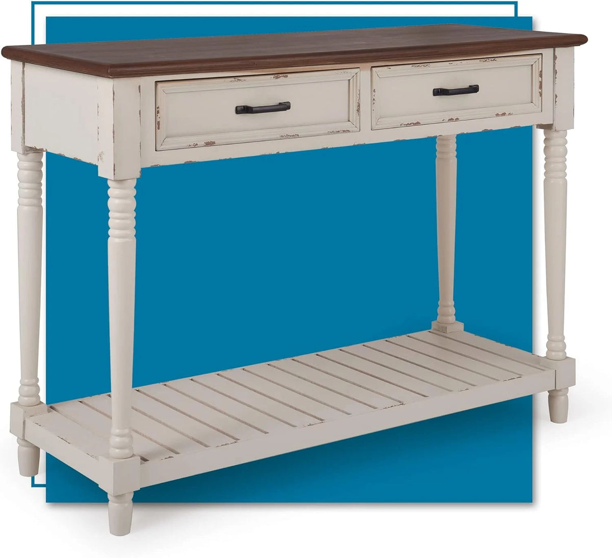 White Console Table with 2 Drawers R9404