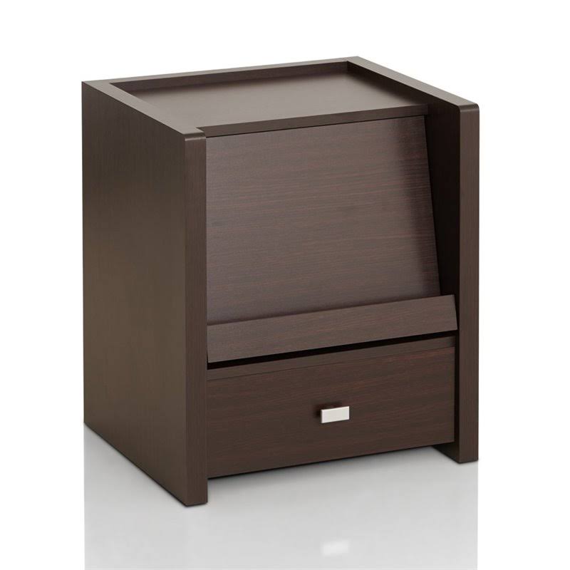 Walnut Open Shelf End Table U579