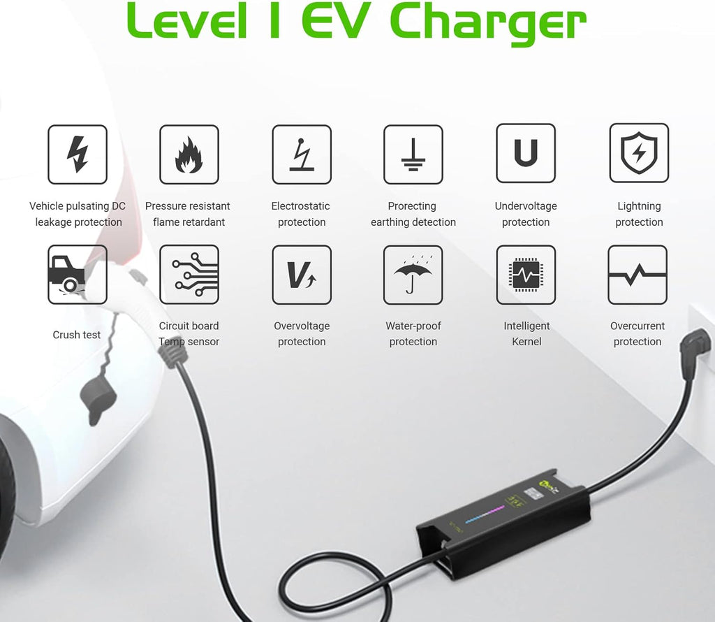 Portable Level 1 EV Charger, 16A, 110V, NEMA 5-15 O233