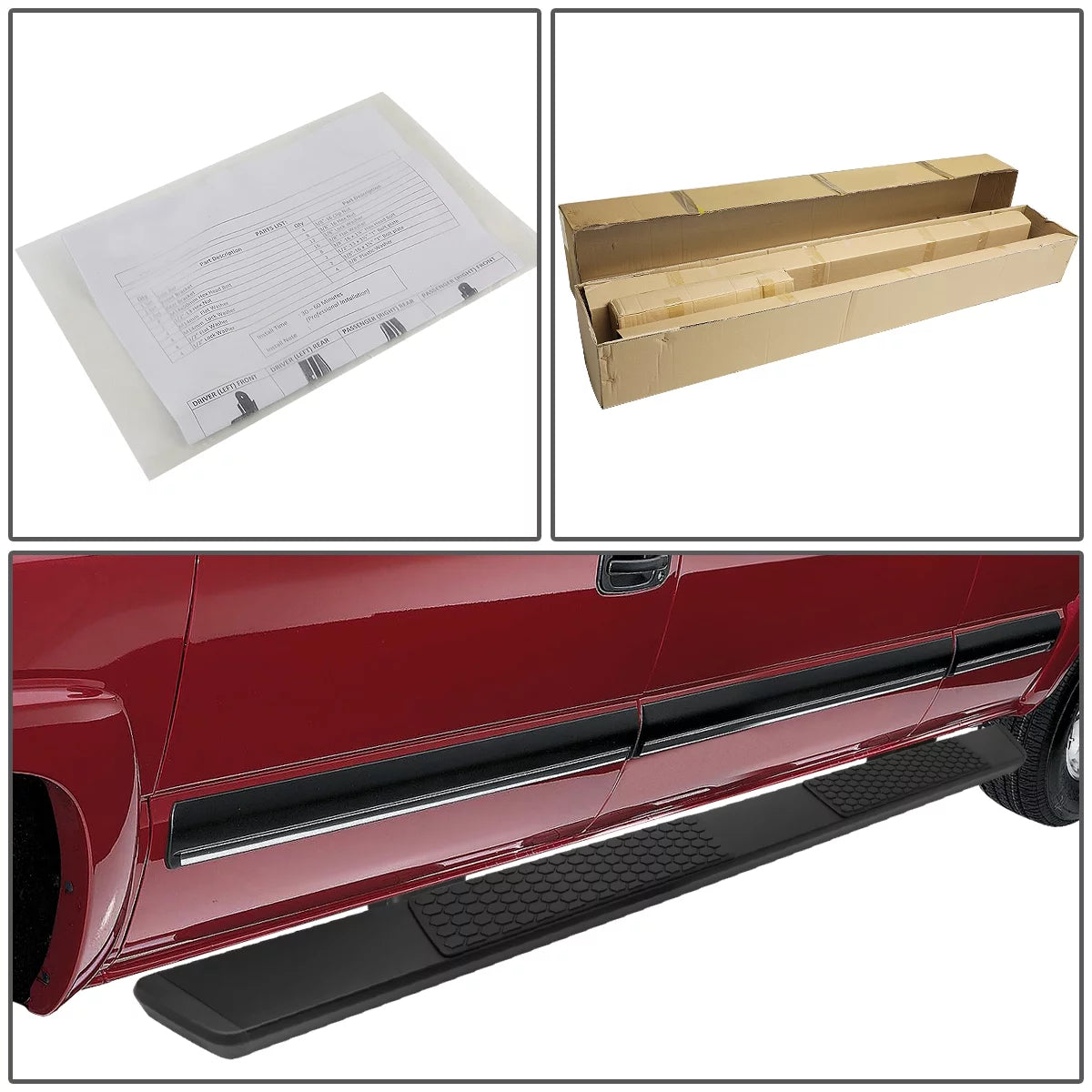 5" Coated Stainless Steel Side Step Nerf Bar Running Boards F862