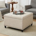 Light Brown Oversized Tufted Ottoman Bench Y36570