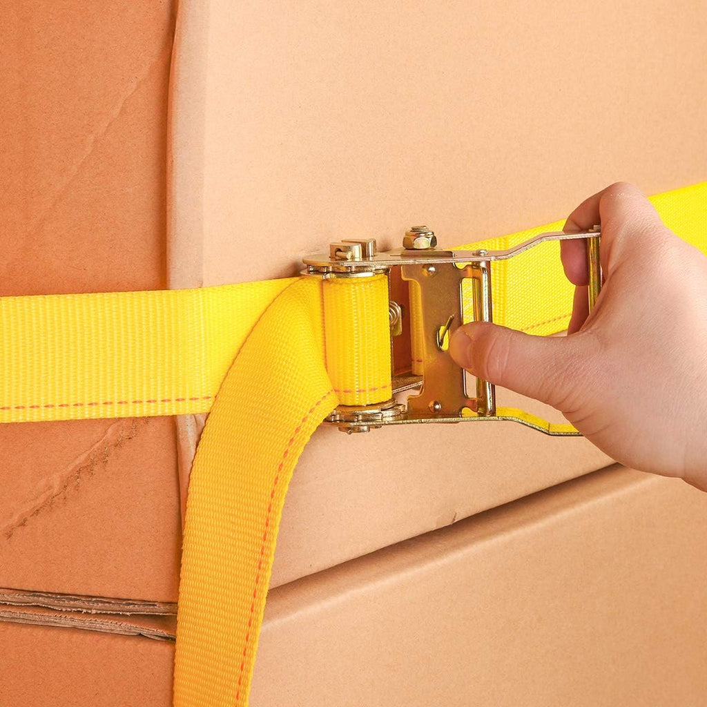 20 E-Track Ratcheting Straps, 2 x 12 Heavy Duty Yellow Polyester Tie-Down Straps C3453
