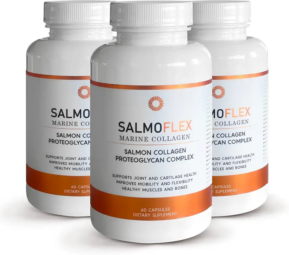 Marine Collagen Peptides with Hyaluronic Acid and Vitamin C, D, E - 60 Capsules (Pack of 3) S1052