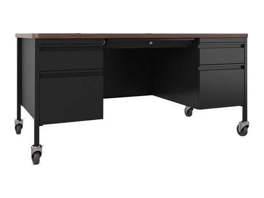 Walnut Double-Pedestal Mobile Desk X256570