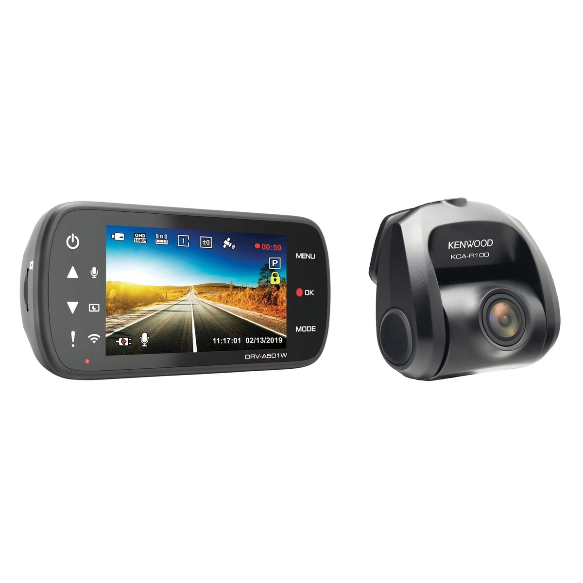 Dual-Camera Wide-Quad HD Drive Recorder with 3-Inch LCD K265