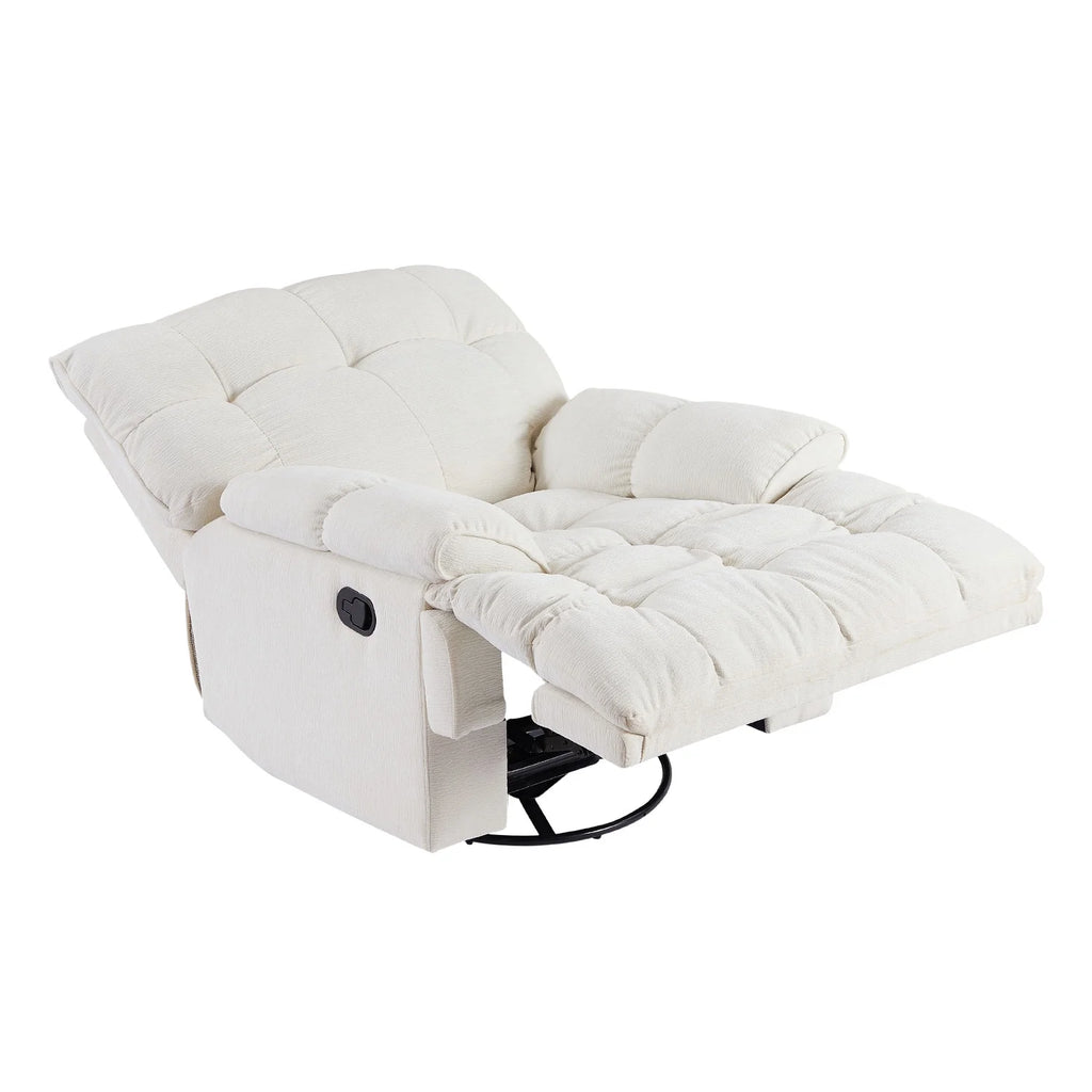 Cream Fabric Reclining Chair O43336