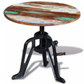 Solid Reclaimed Wood Cast Iron Side Table P8944